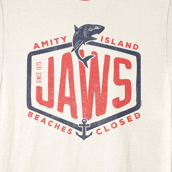 Jaws Text Based Ringer Shirt product image 2